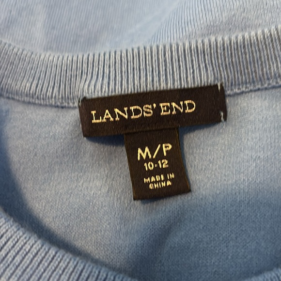 Lands’ End women’s light blue button down cardigan sweater size medium petite - Picture 7 of 8